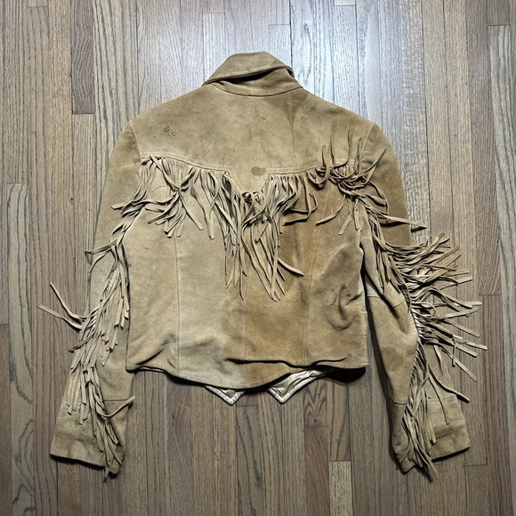 Pioneer Wear Suede Leather Fringe Jacket Vintage Western Ladies SZ 12 COWGIRL - Picture 13 of 16
